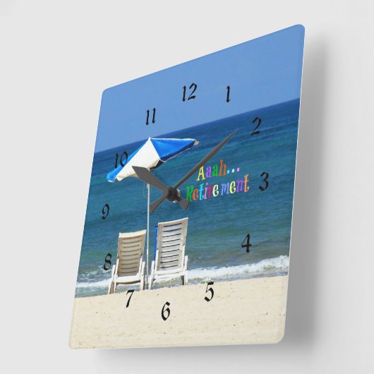 Aah...ruhestand Quadratische Wanduhr (Winkel)