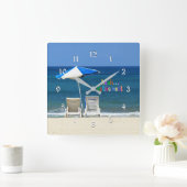 Aah...Ruhestand, Spaß am Strand Quadratische Wanduhr (Zuhause)