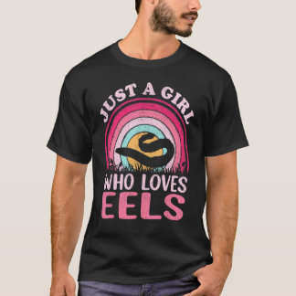 Aal-Fisch Vintage Retro Nur Ein Mädchen Das Aale L T-Shirt