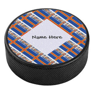 Aaland-Inseln Ålander-Flagge gekachelt personalisi Eishockey Puck