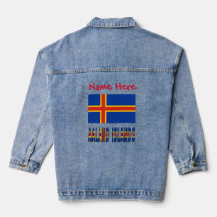 Aaland-Inseln und Ålander-Flagge Personalisierte F Jeansjacke