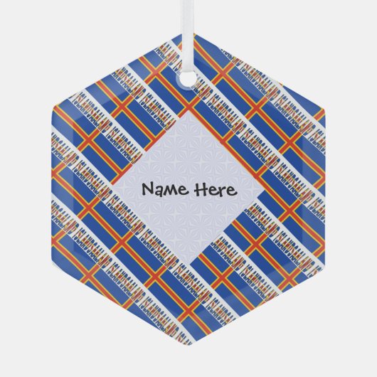 Aaland Islands Ålander Flag Personalisiert gefiebe Ornament Aus Glas (Vorderseite)