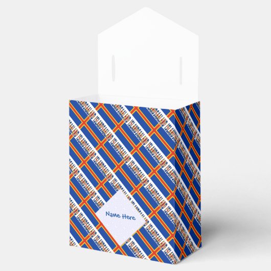 Aaland Islands Ålander Flag Tiled Blue Personal Geschenkschachtel (Geöffnet)