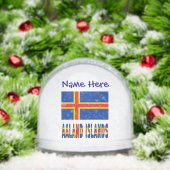 Aaland Islands Ålander Flaggen Blaue Personalisier Schneekugeln (Weihnachten)