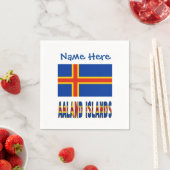 Aaland Islands Ålander Flaggen Blaue Personalisier Serviette (Beispiel)