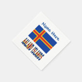 Aaland Islands Ålander Flaggen Blaue Personalisier Serviette (Ecke)