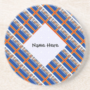 Aaland Islands and Ålander Flag geteert Personalis Getränkeuntersetzer