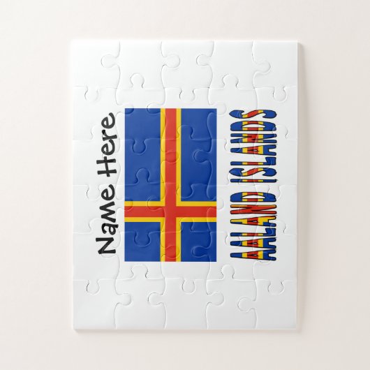 Aaland Islands and Ålander Flag Personalisiert Puzzle (Vertikal)
