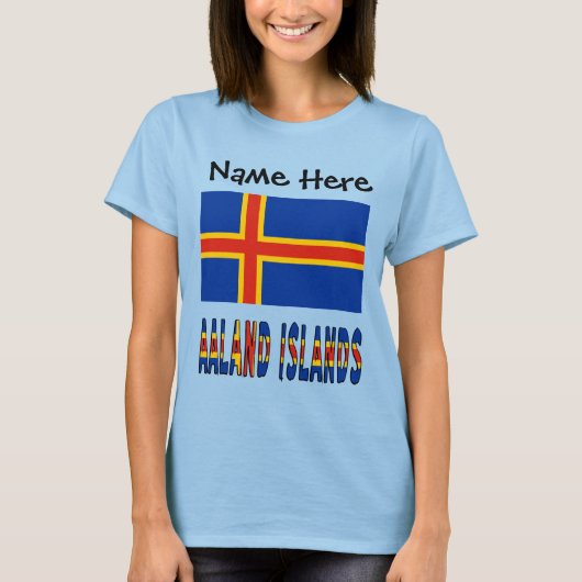 Aaland Islands and Ålander Flag Personalisierte Fr T-Shirt (Vorderseite)