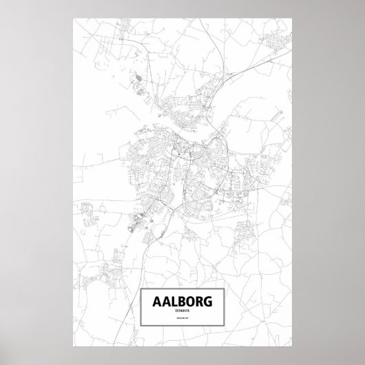 Aalborg, Dänemark (schwarz auf weiß) Poster (Vorne)