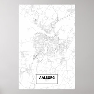 Aalborg, Dänemark (schwarz auf weiß) Poster