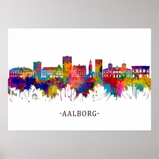 Aalborg Denmark Skyline Poster (Vorne)