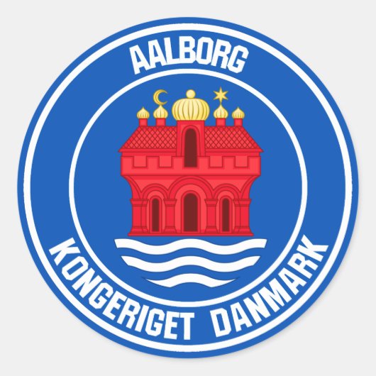 Aalborg Round Emblem Runder Aufkleber (Vorderseite)