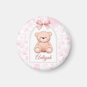 Aaliyah Benutzerdefiniertes rosa Teddy-Bär-Kinde Magnet
