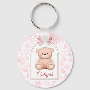 Aaliyah Benutzerdefiniertes rosa Teddy-Bär-Kinde Schlüsselanhänger