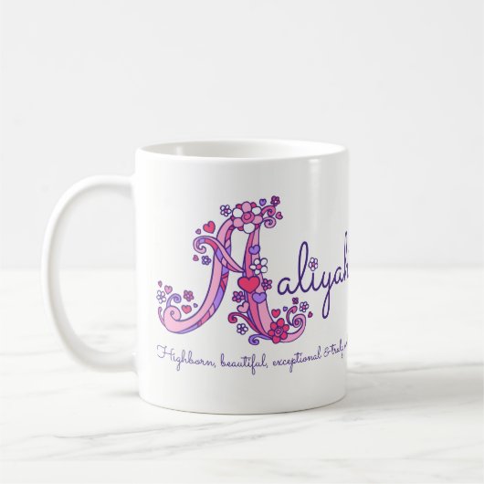 Aaliyah dekorative A Monogramm-Tasse Kaffeetasse (Links)