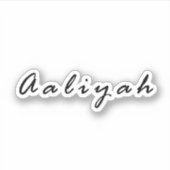 Aaliyah Name Aufkleber (Vorderseite)