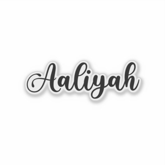 Aaliyah Name - Handgeschriebene Kalligrafie Aufkleber (Vorderseite)