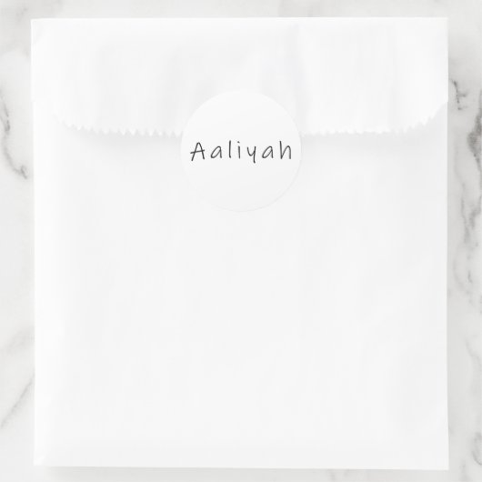 Aaliyah Name Runder Aufkleber (Tasche)