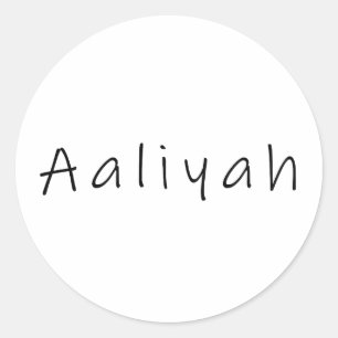 Aaliyah Name Runder Aufkleber