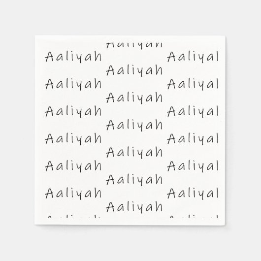 Aaliyah Name Serviette (Vorderseite)