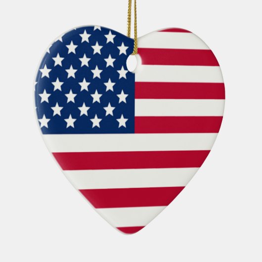 Aamerican Herz-Weihnachtsverzierung Keramikornament (Rechts)