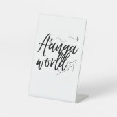 Aangaworld Sockelschild (Vorderseite)