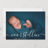 Aangepaste Fotocollage Script Voorstellen Geboorte Ankündigung (Vorderseite)