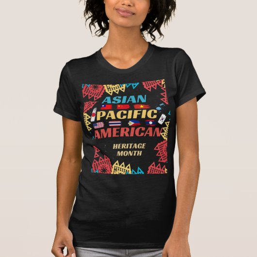 AAPI-Erbe-Monat 2026 Pinsel-Flaggen Festlich T-Shirt (Vorderseite)