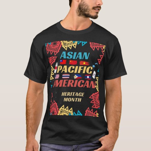 AAPI-Erbe-Monat 2026 Pinsel-Flaggen Festlich T-Shirt (Vorderseite)