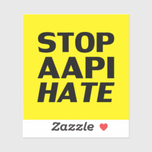 AAPI Hass stoppen, schwarz-gelber Aufkleber