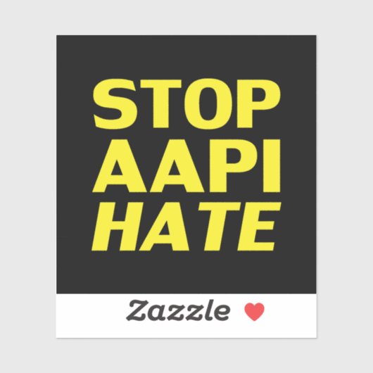 AAPI Hass stoppen, schwarz-gelber Aufkleber (Blatt)