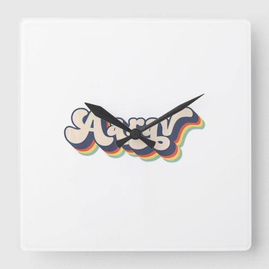 Aarav Name Personalisiert Nachname Vorname Aarav P Quadratische Wanduhr (Vorderseite)