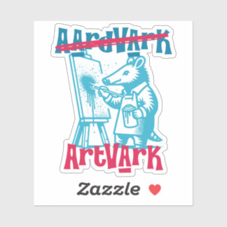 Aardvark Artvark Funny ANIMAL NAMES Aufkleber