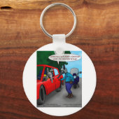 Aardvark Autofahren während gebeugter lustiger T-S Schlüsselanhänger (Vorderseite)