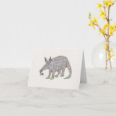 Aardvark black pen drawing tangle with ant karte (Gelbe Blume)