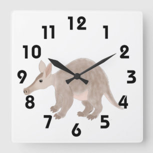 Aardvark Clock Quadratische Wanduhr