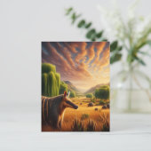 Aardvark in Sunlit Field Postkarte (Stehend Vorderseite)