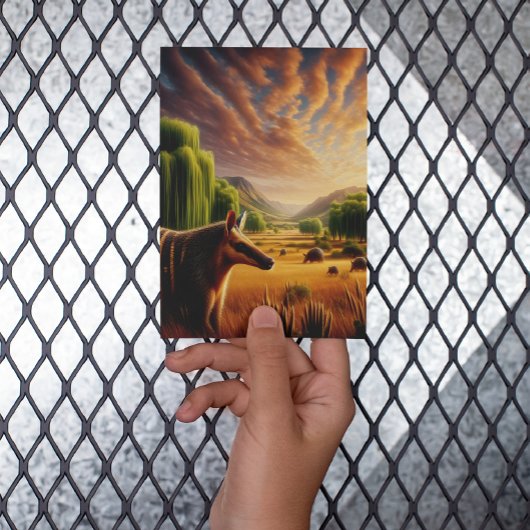 Aardvark in Sunlit Field Postkarte