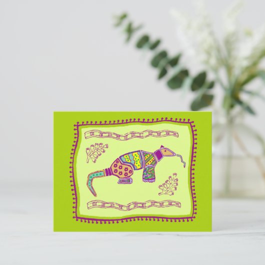 Aardvark Quilt Postkarte (Stehend Vorderseite)