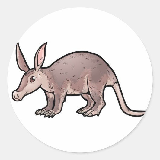 Aardvark Runder Aufkleber (Vorderseite)