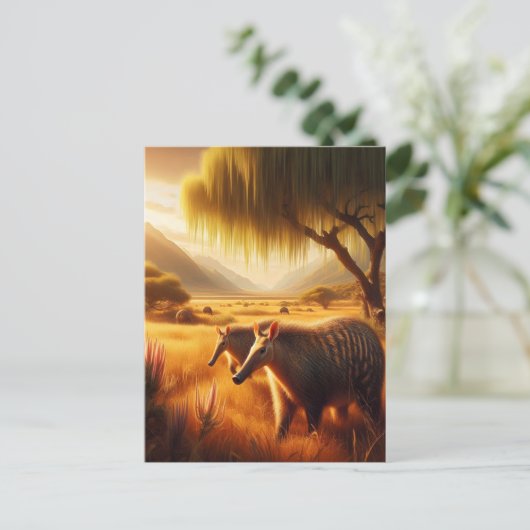 Aardvark Serene Wildlife Harmony Postkarte (Stehend Vorderseite)