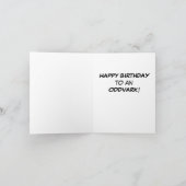 Aardvark sitzt auf dem Stuhl und genießt einen Dri Karte (Innenseite)