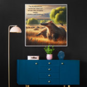 Aardvark Tranquil Harmonie: Wildlife Duo in Meadow Poster