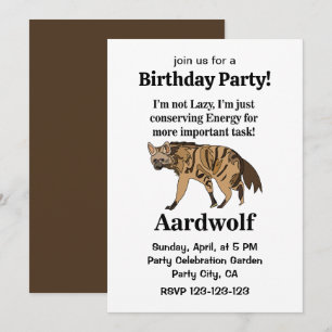 Aardwolf Hyena Spirit Animal Birthday Einladung