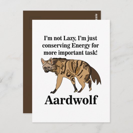 Aardwolf Hyena Spirit Animal Lover Postkarte (Vorne/Hinten)