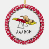 AARGH! Funny verängstigt Hund Agility Teter Keramik Ornament (Vorne)