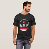 Aarhus Dänemark Dänemark-Flagge T-Shirt (Vorne ganz)