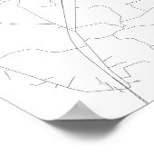 Aarhus, Dänemark (schwarz auf weiß) Poster (Ecke)