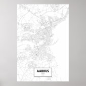 Aarhus, Dänemark (schwarz auf weiß) Poster (Vorne)